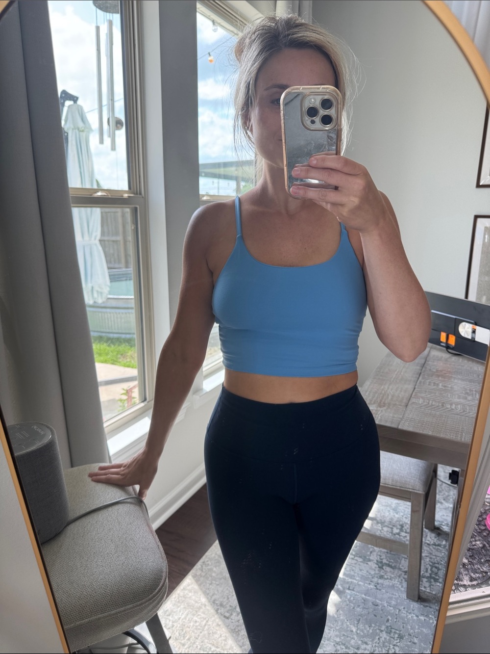 Light Blue Spaghetti Strap Crop Tank - Picture 8 of 11